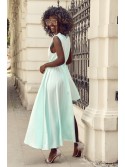 Elegant asymmetrical wedding dress, light turquoise 82780 - Online store - Boutique